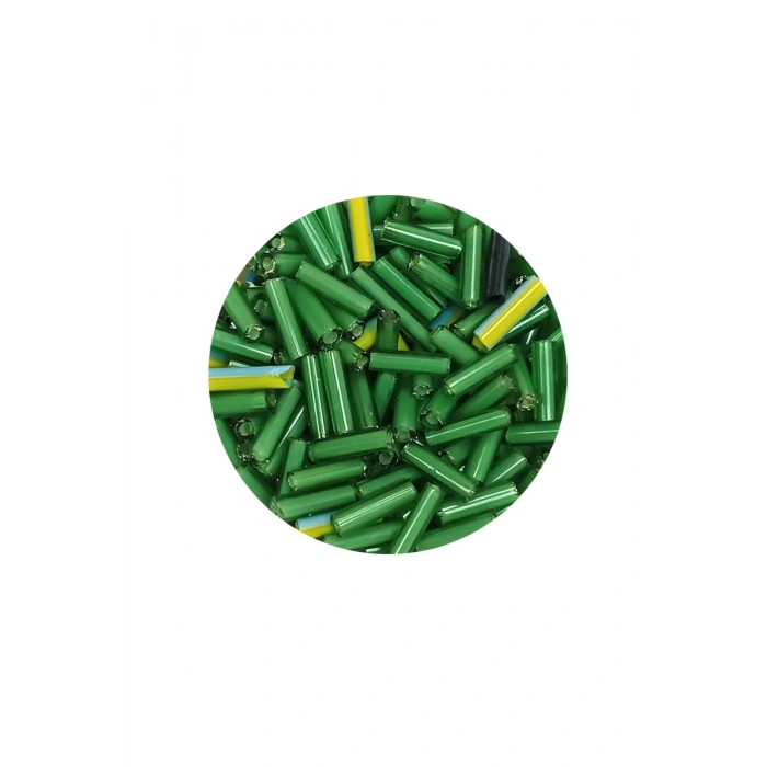 Uzun Boru Kesme Boncuk Çap 2mm Uzunluk 10 mm - 20 Gram - Yeşil - BNC256