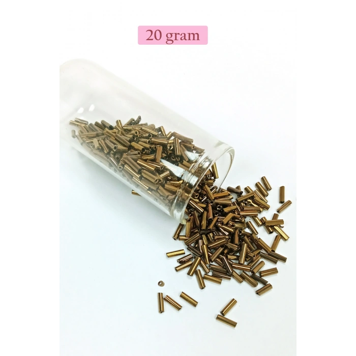 Uzun Boru Kesme Boncuk Çap 2mm Uzunluk 10 mm - 4 Renk - Toplam 80 Gram - BNC432