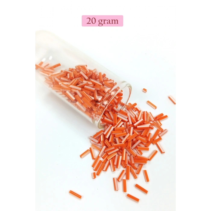 Uzun Boru Kesme Boncuk Çap 2mm Uzunluk 10 mm - 4 Renk - Toplam 80 Gram - BNC433