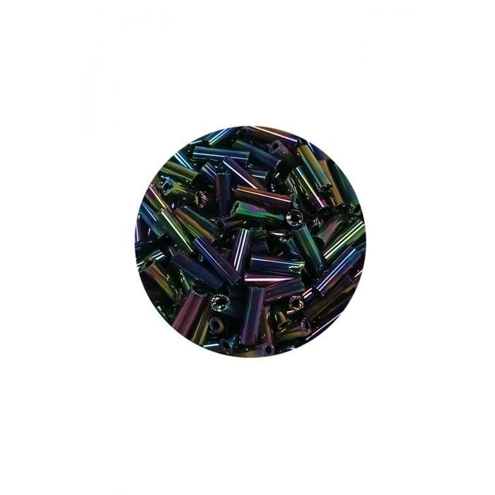 Uzun Boru Kesme Boncuk Çap 2mm Uzunluk 10 mm - 60 Gram - Mavi Yeşil - BNC269