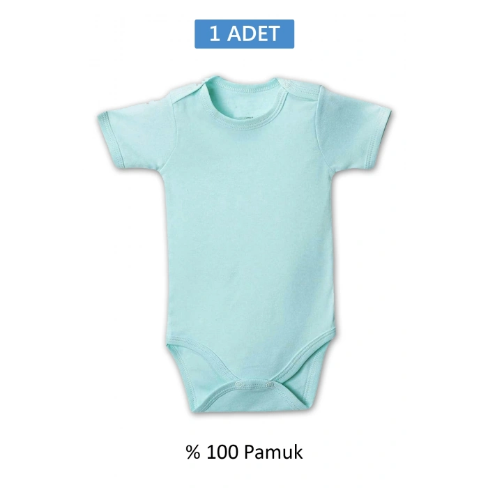 Yeşil Yarım Kol Body Zıbın 7-12 YAŞ Çocuklar İçin (1 ADET) Alttan Çıtçıtlı Özel Gereksinimli