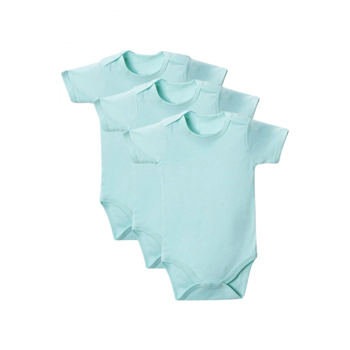 Yeşil Yarım Kol Body Zıbın 7-12 YAŞ Çocuklar İçin (3 ADET) Alttan Çıtçıtlı Özel Gereksinimli