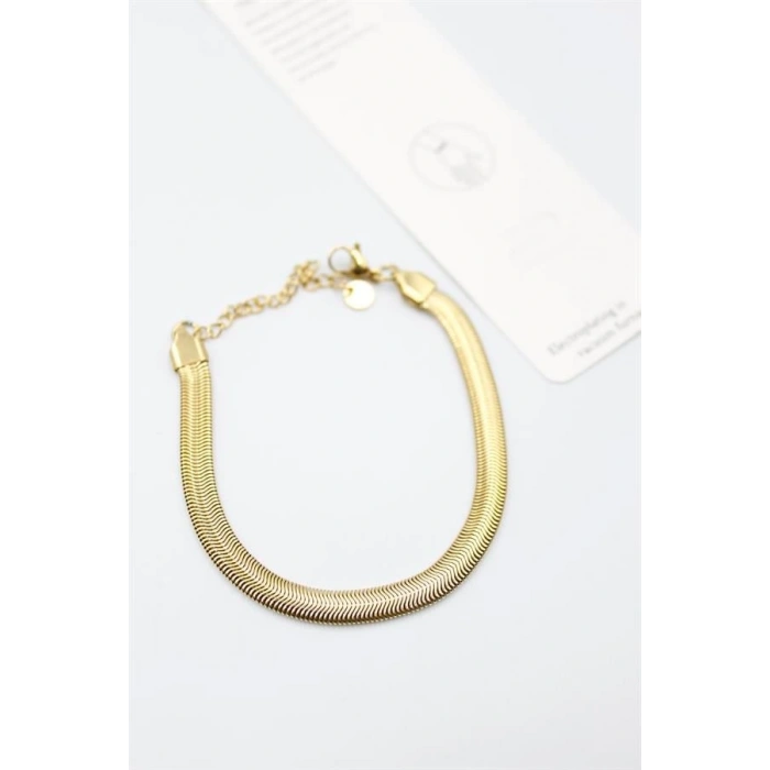 Yılan Zincir Bileklik - Altın