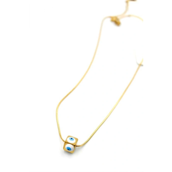 Yılan Zincirli Nazar Kolye - Altın