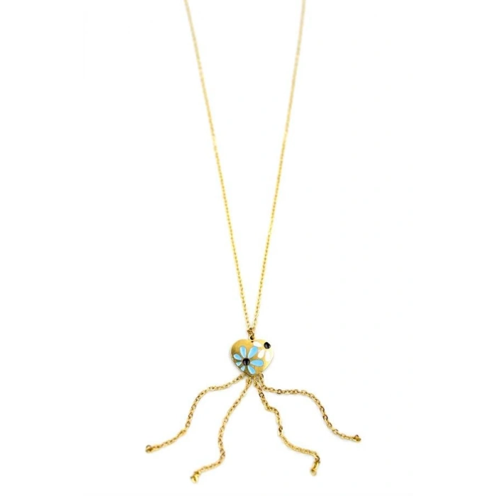 Zincirli Kalp Kolye - Altın