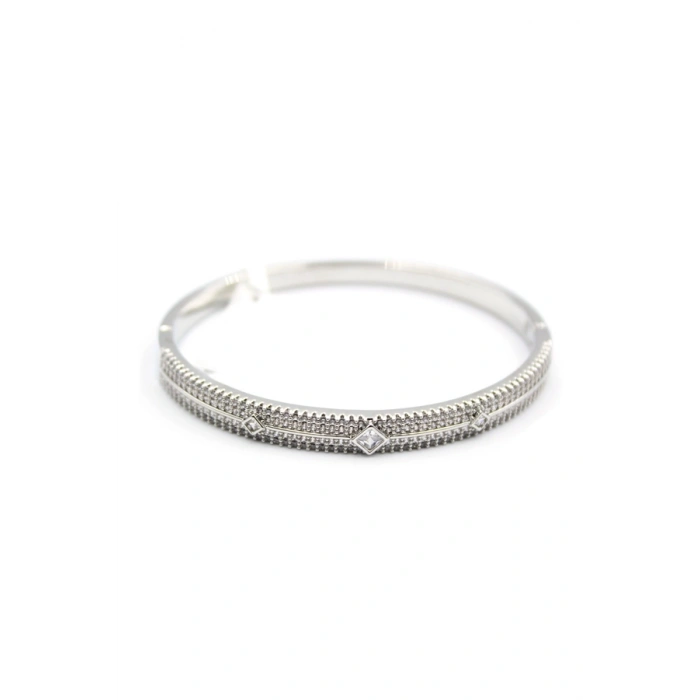 Zirkon Taşlı Bilezik - Gümüş