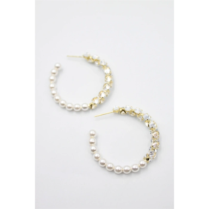 Zirkon Taşlı Küpe - Altın