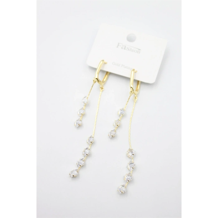 Zirkon Taşlı Küpe - Altın