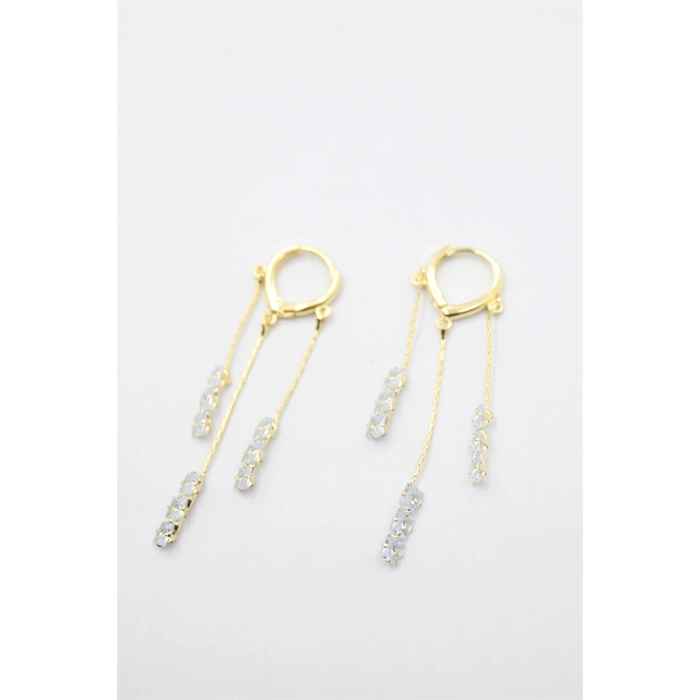 Zirkon Taşlı Küpe - Altın