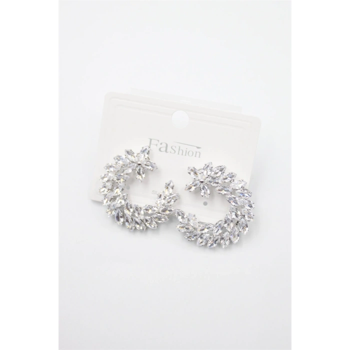 Zirkon Taşlı Küpe - Gümüş