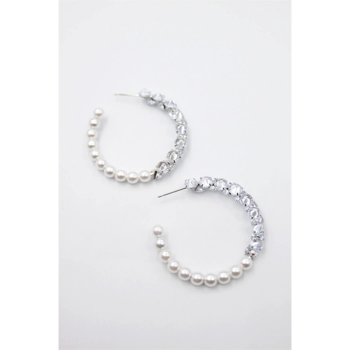 Zirkon Taşlı Küpe - Gümüş