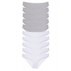 10 adet Süper Eko Set Likralı Kadın Slip Külot Gri Beyaz