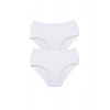2 Adet Tutku Kadın Yüksek Bel Bato Kalın Lastik Külot Beyaz