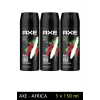 3 Adet Axe Africa Erkek Deodorant Sprey 150 ml
