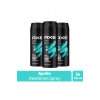 3 Adet Axe Erkek Sprey Deodorant Apollo 48 Saat Etkileyici Koku Vücut Spreyi 150 ml