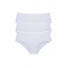 3 Adet Kadın Yüksek Bel Bato Külot Beyaz