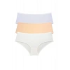 3 Adet Kadın Yüksek Bel Bato Külot Beyaz Ten Krem
