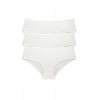 3 Adet Kadın Yüksek Bel Bato Külot Krem