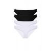 4 adet Eko Set Likralı Kadın Slip Külot Siyah Beyaz
