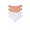 4 adet Süper Eko Set Likralı Kadın Slip Külot Ten Beyaz