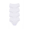 4 Adet Tutku Kadın Yüksek Bel Bato Kalın Lastik Külot Beyaz
