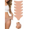 6 Adet Kadın Dikişsiz Lazer Kesim Esnek İz yapmayan Külot Ten