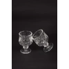 Ayaklı Kahve Yanı Bardağı Kristal Kesim Shot Bardak 7cm x 4 cm 6 Lı Set