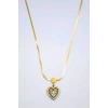 Baget Taşlı  Kalp Kolye - Altın
