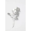 Çelik Gül Broş - Gümüş