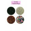 Dökme Cam Kum Boncuk (8/0) 3 mm - 4 Renk - Toplam 80 Gram - BNC419