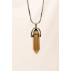 Dumanlı Kuvars Doğal Taşı Zincirli El Yapımı Kolye Uç: 3 cm Zincir: 20 cm Kutulu