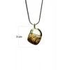 Jasper Doğal Taşı Zincirli El Yapımı Kolye Uç: 2 cm Zincir: 20 cm Kutulu