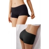 Kadın Dikişsiz Görünmez İz Yapmaz Mini Şort Boxer Siyah