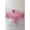 Kareli Saçaklı Kırmızı Masa/piknik/sofra Örtüsü 165x170 Cm
