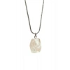 Kuvars Doğal Taşı Zincirli El Yapımı Kolye Uç: 2 cm Zincir: 20 cm Kutulu
