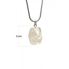 Kuvars Doğal Taşı Zincirli El Yapımı Kolye Uç: 2 cm Zincir: 20 cm Kutulu