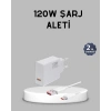 Mey İthalat® 120W Süper Hızlı Şarj Adaptörü – Type-C Kablo Dahil, Yüksek Voltaj Korumalı