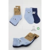 Mey İthalat®   2Li Bear Penye Soket Çorap 10116 Mavi
