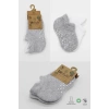 Mey İthalat®   2Li Sneakers Kaymaz Basic Penye Çorap 20103 Gri Beyaz