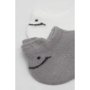Mey İthalat®   2Li Sneakers Smile Penye Çorap 20106 Gri Ekru