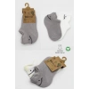 Mey İthalat®   2Li Sneakers Smile Penye Çorap 20106 Gri Ekru