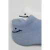 Mey İthalat®   2Li Sneakers Smile Penye Çorap 20106 Mavi Ekru