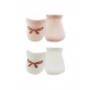 Mey İthalat®   2Li Sneakers Smile Penye Çorap 20106 Pembe Ekru