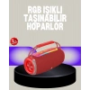 Mey İthalat® 20W Kablosuz Bluetooth Hoparlör RGB Işık Efektli USB/SD/AUX Destekli