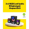 Mey İthalat® 2.1 USB Bağlantılı Oyun Hoparlörü Renkli LED Işıklı