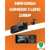 Mey İthalat® 3 Kanallı Araç DVR – Ön + İç + Arka Kamera ile Tam Kapsama, Yüksek Güvenlik