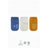 Mey İthalat®   3Lü Basic Kaymaz Penye Soket Çorap 10107 İndigo Ekru Hardal