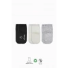 Mey İthalat®   3Lü Basic Kaymaz Penye Soket Çorap 10107 Siyah Ekru Gri