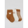 Mey İthalat®  3Lü Penye Soket Çorap BS10110 Hardal (ADET FİYATIDIR)