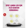 Mey İthalat® 3 Lü Pilli Kablosuz Led Spot Lamba Seti Kumandalı Kolay Montaj Aydınlatma
